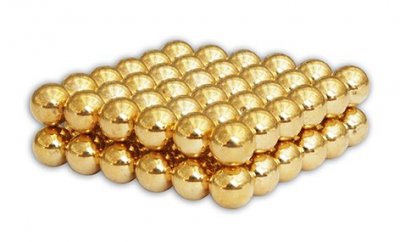 magnetiske kuler 5 mm<br>72 st  farge: gull