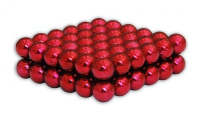 magnetiske kuler 5 mm <br>72 st  farge: red